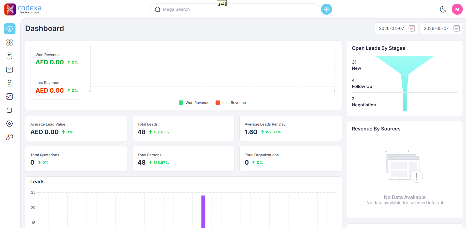 Leads CRM Mockup